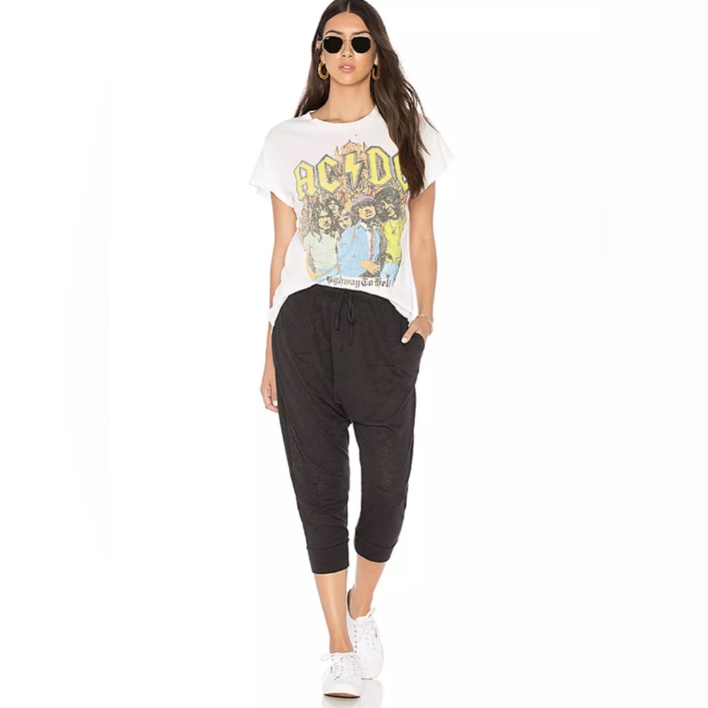 NWOT Sundry Star Drop Crotch Harem Sweatpant Black Size 0-XS Can Fit Up To Small